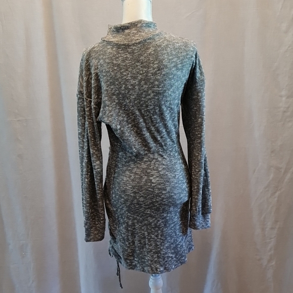 XHILARATION Grey Sheath Dress with Ruched Detail, EUC, mini, soft, comfortable - Picture 3 of 6